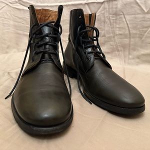 Maison Margiela Black Lace Up Ankle Boots